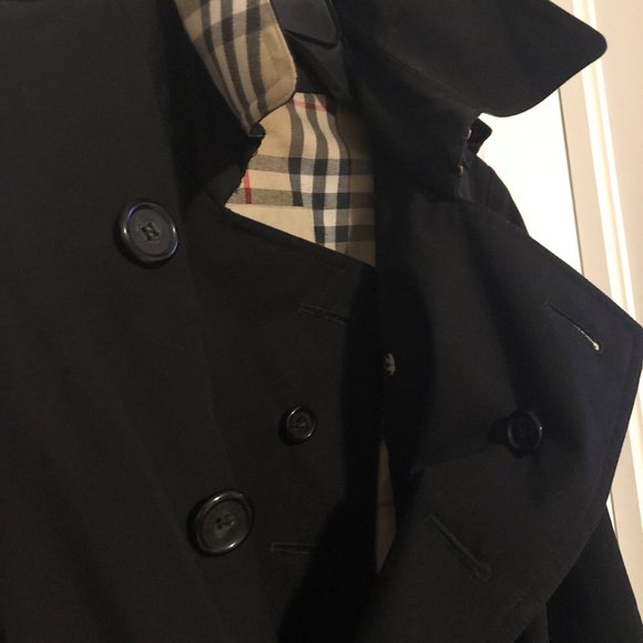 Burberry Women Trench Coat Jacket size 4 small blk - Picture 8 of 16